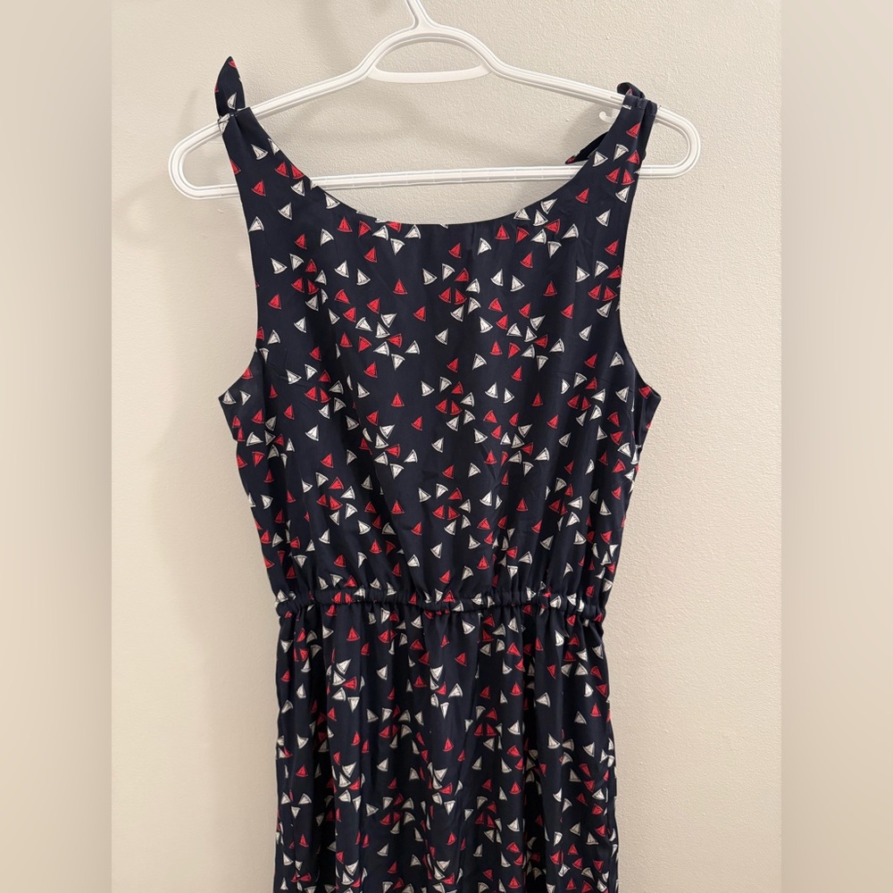 Tommy Hilfiger | Navy Maxi Dress With Colourful Pink and White Sailboat Print - Picture 11 of 16